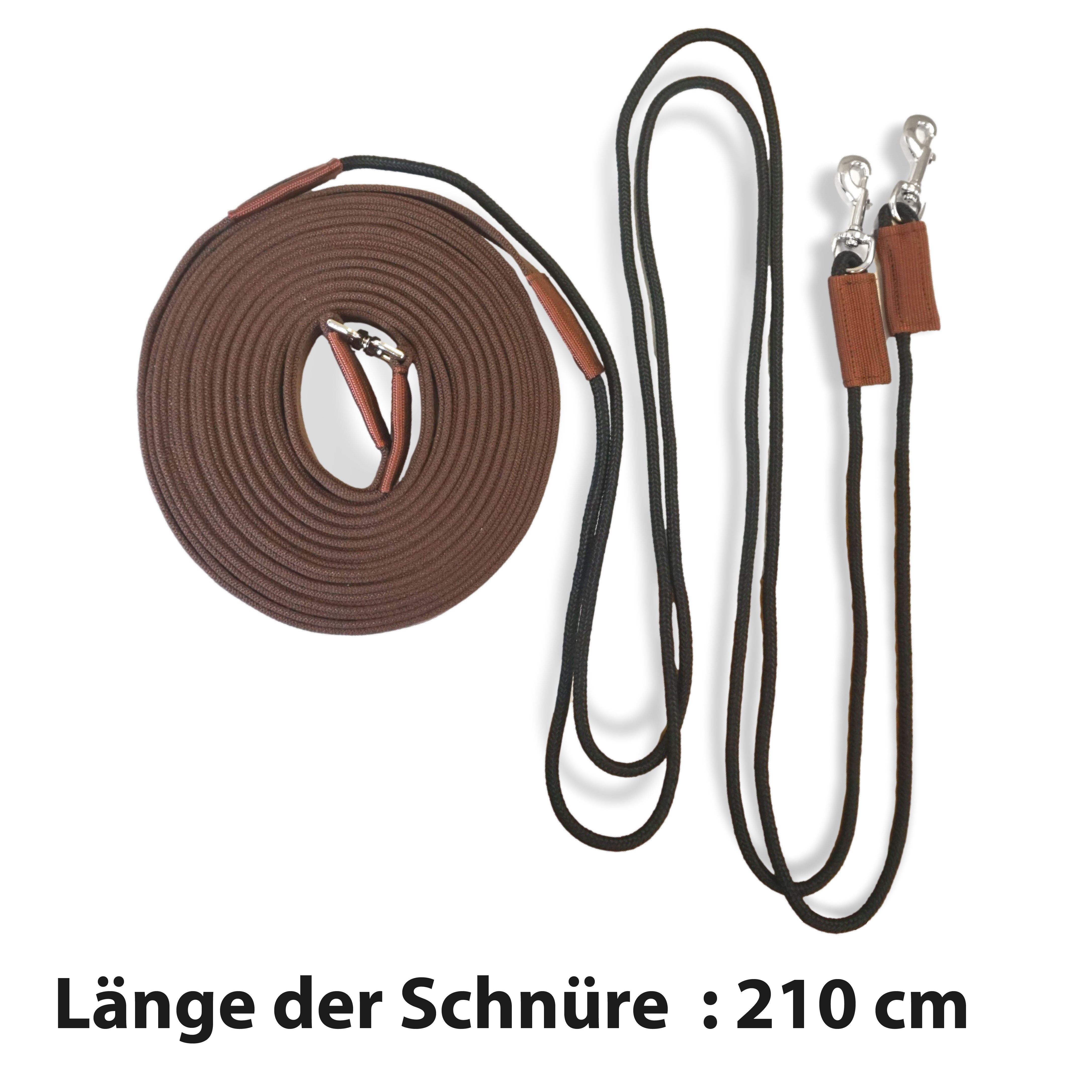 Doppellonge ideal für Bodenarbeit, in schwarz oder braun